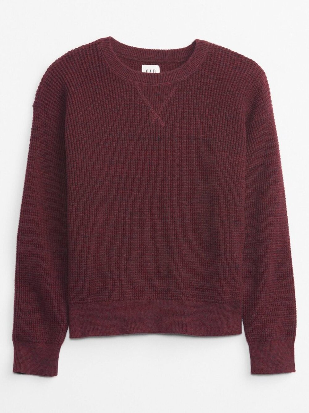 NWT Gap Boy Waffle-Knit Burgundy Pullover Sweater Size S 6-7